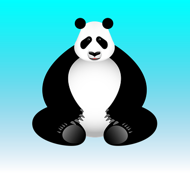 Sitting Panda Vector Illustration PNG