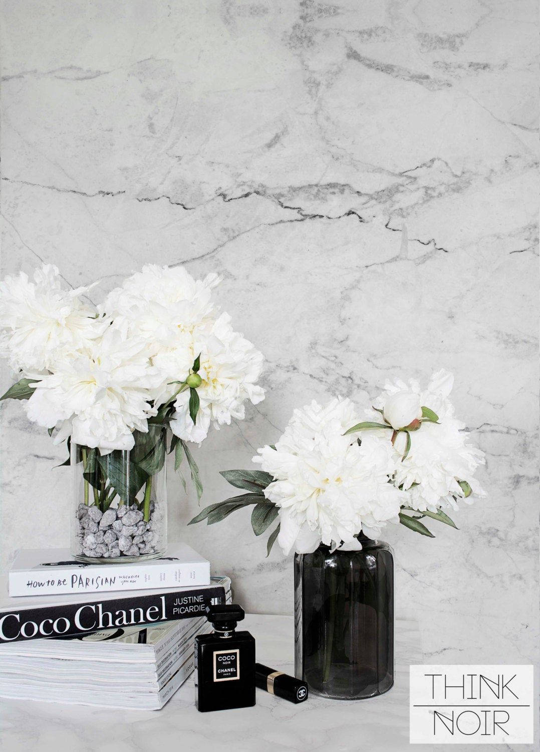 Sitting Room In White Marble Aesthetic