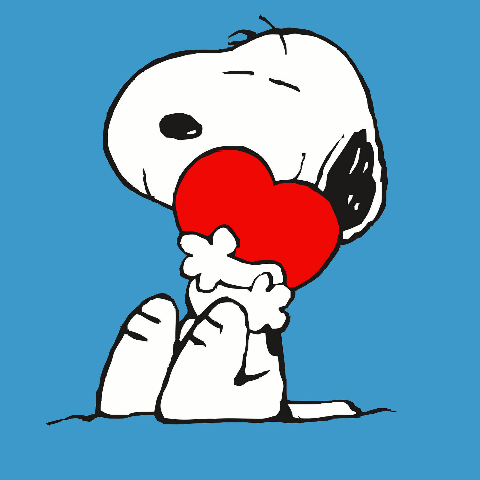 Sitting Snoopy Hugging Heart