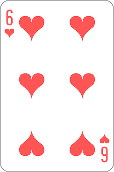 Six_of_ Hearts_ Playing_ Card PNG