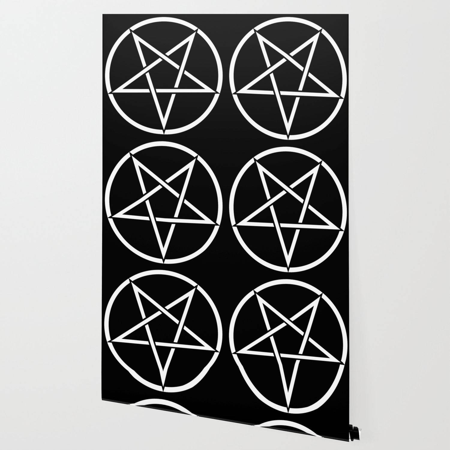 Six Pentagrams In Black Wallpaper