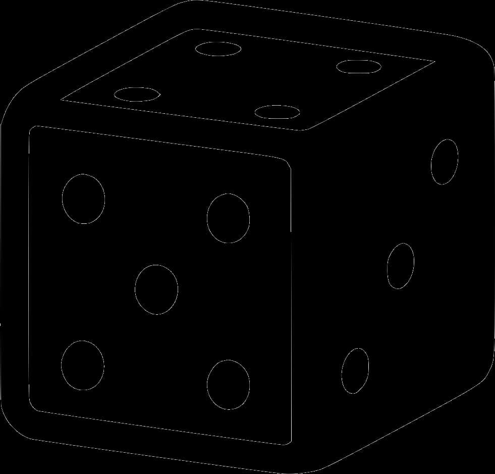 Six Sided Dice Outline PNG