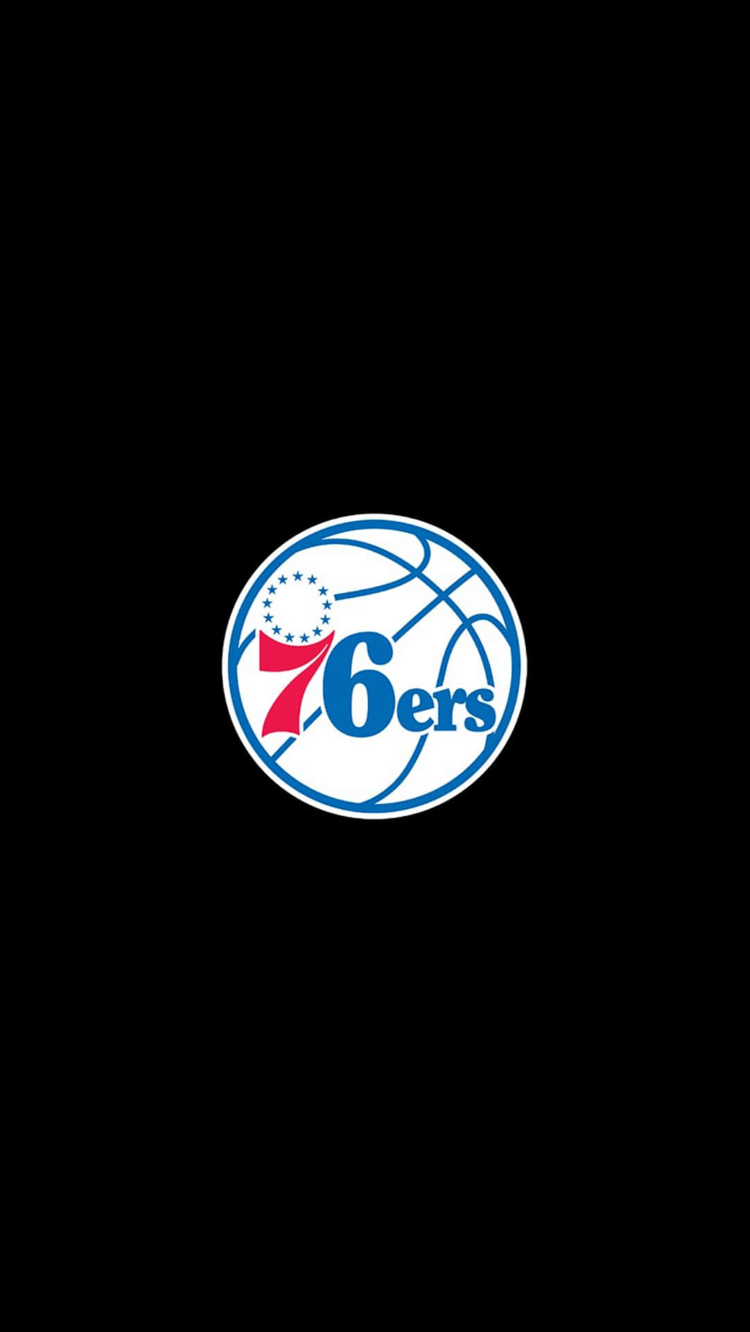 Philadelphia 76ers NBA Logo Dark Wood Wallpaper iPhone 13 Case