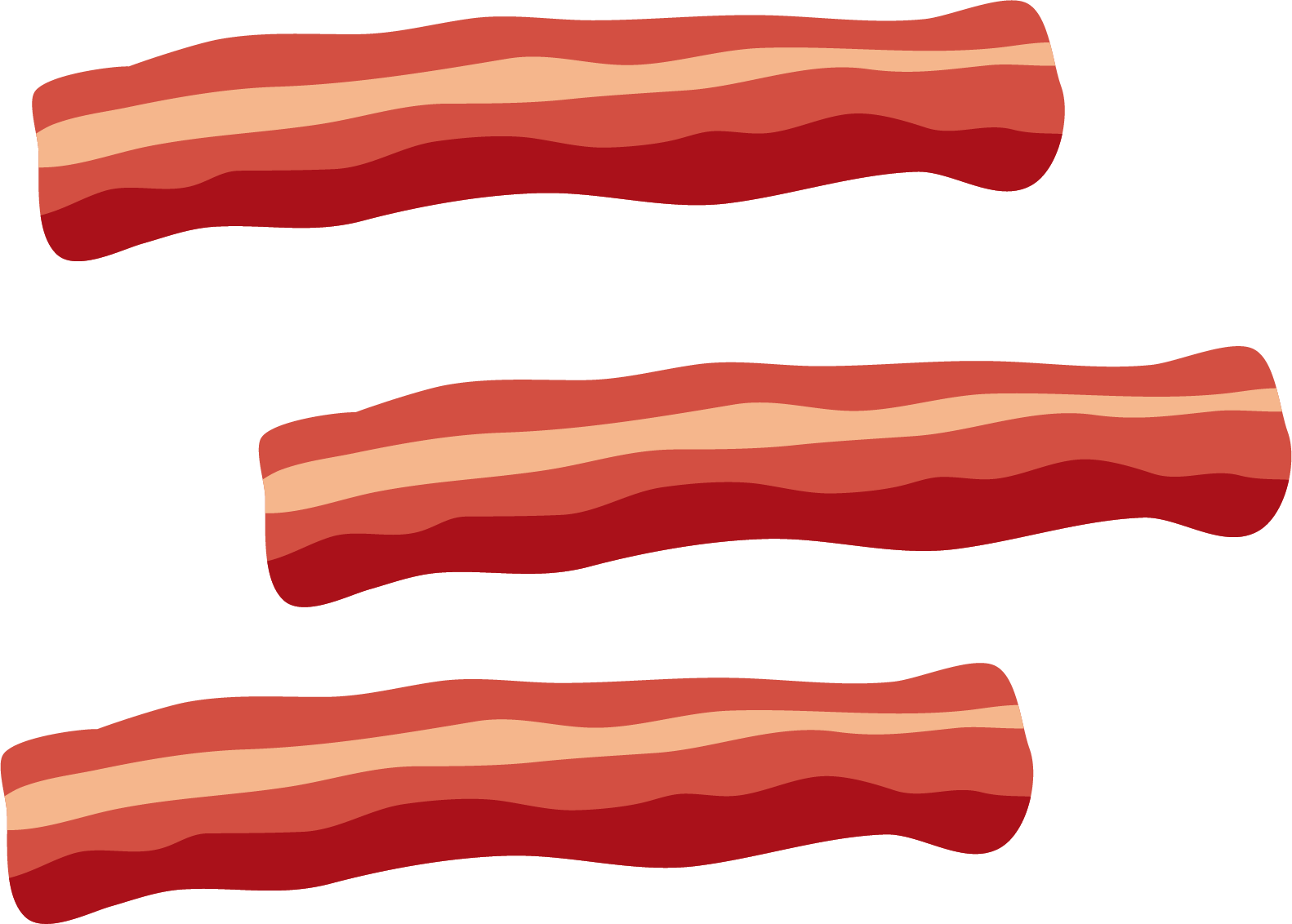 Sizzling Bacon Strips Illustration PNG