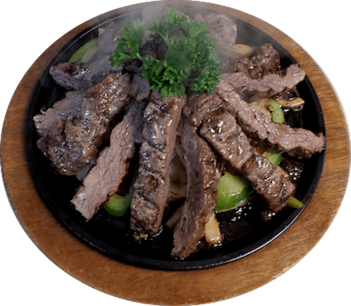 Sizzling Beef Steakon Hot Plate PNG
