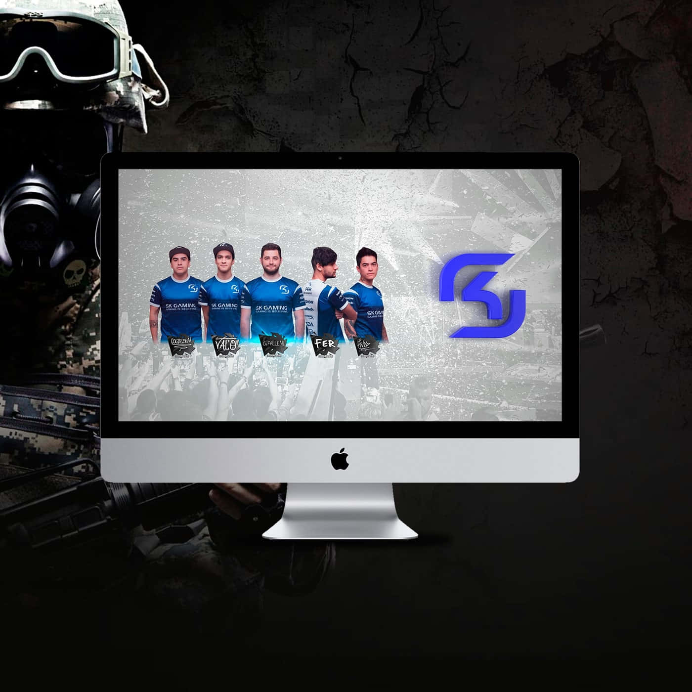 SK Gaming in Action; Showcasing Skill and Teamwork Wallpaper