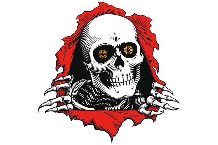 A Skeleton With A Red Background And Claws Wallpaper
