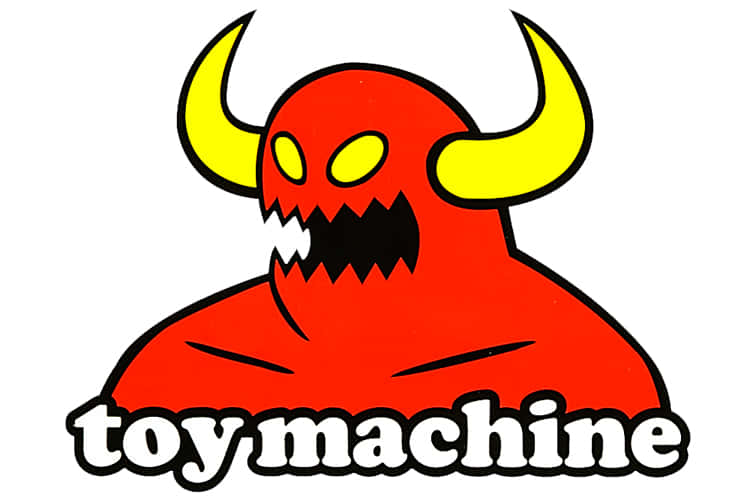 Spielzeugmaschinen-logo Mit Hörnern Und Einem Roten Teufel. Wallpaper