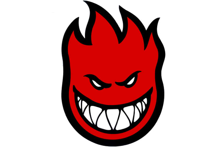 A Red Fire Logo With A Black Mouth Wallpaper