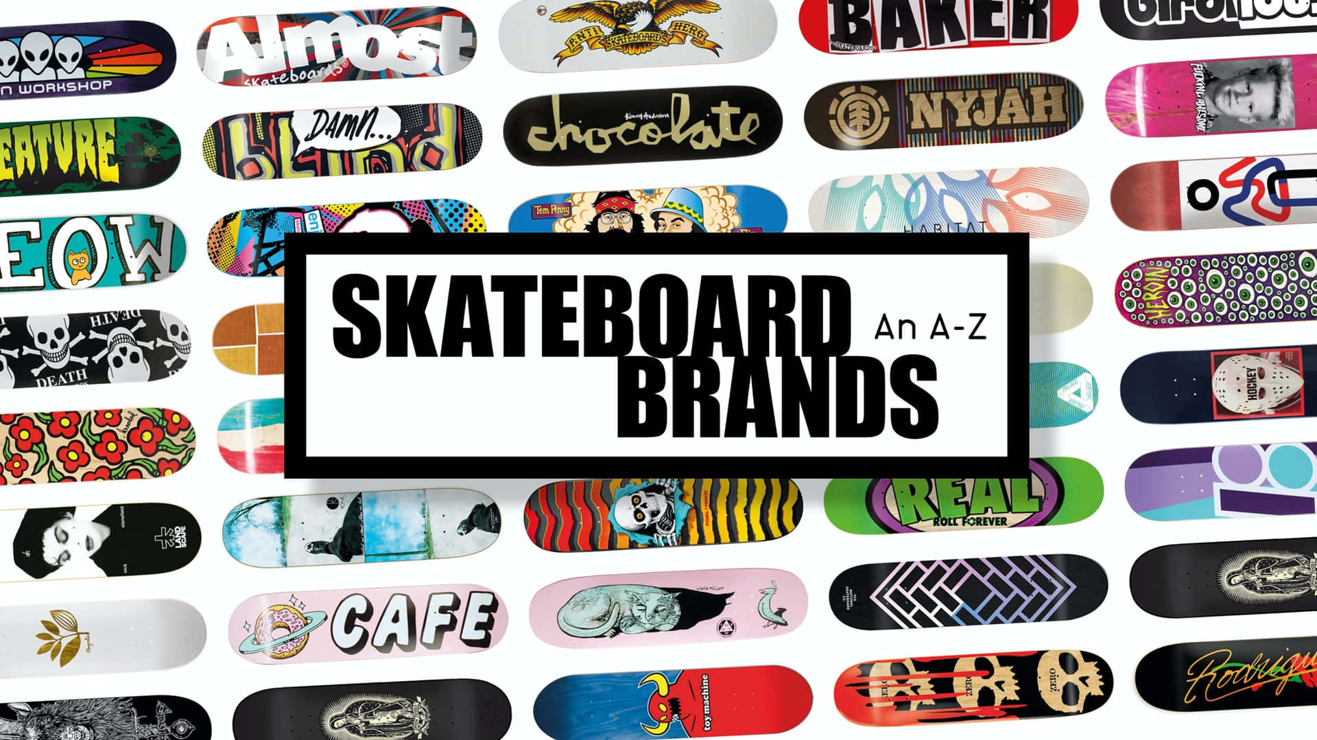 Skateboardvarumärken - En Samling Skateboards. Wallpaper