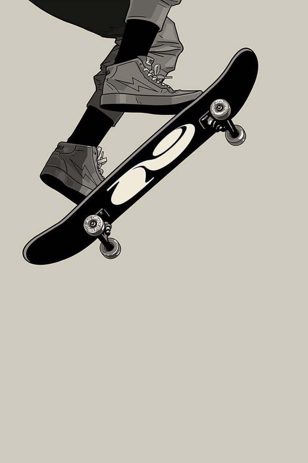 Skateboard Mid Flip Aesthetic Wallpaper