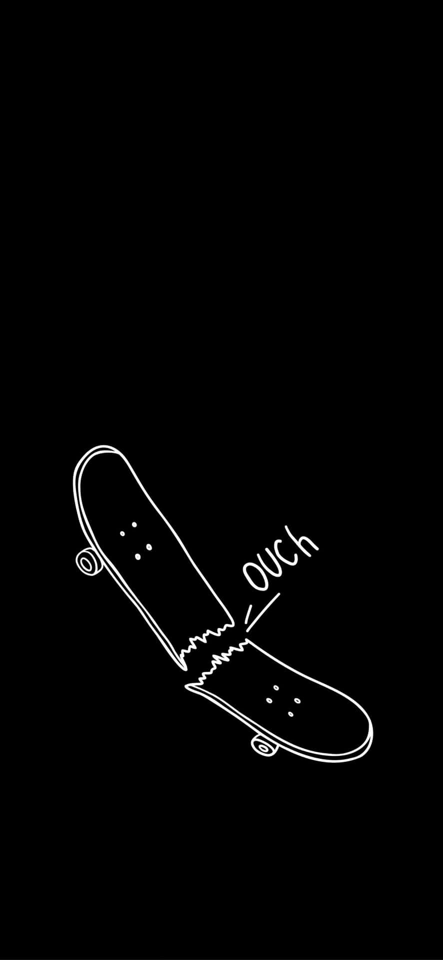 Skateboard Ouch Illustration Wallpaper