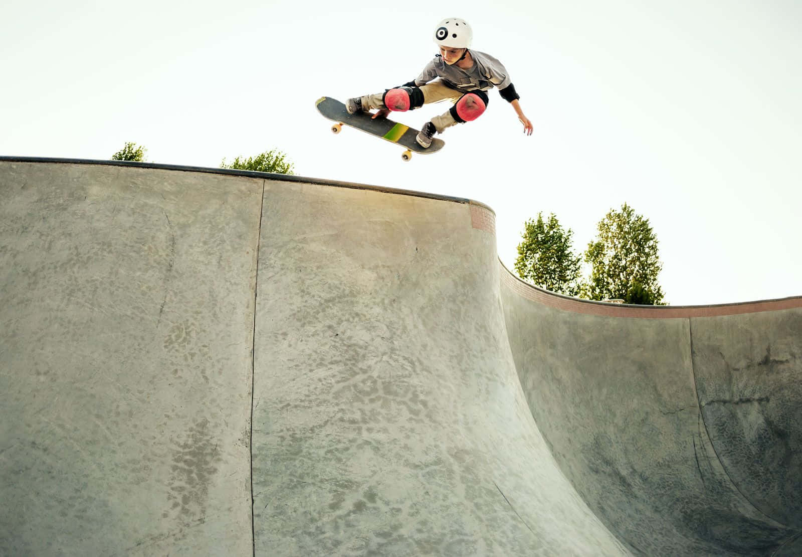 A Skateboarder Flying High