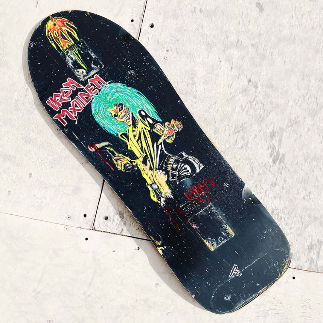A Skateboard With A Black Background