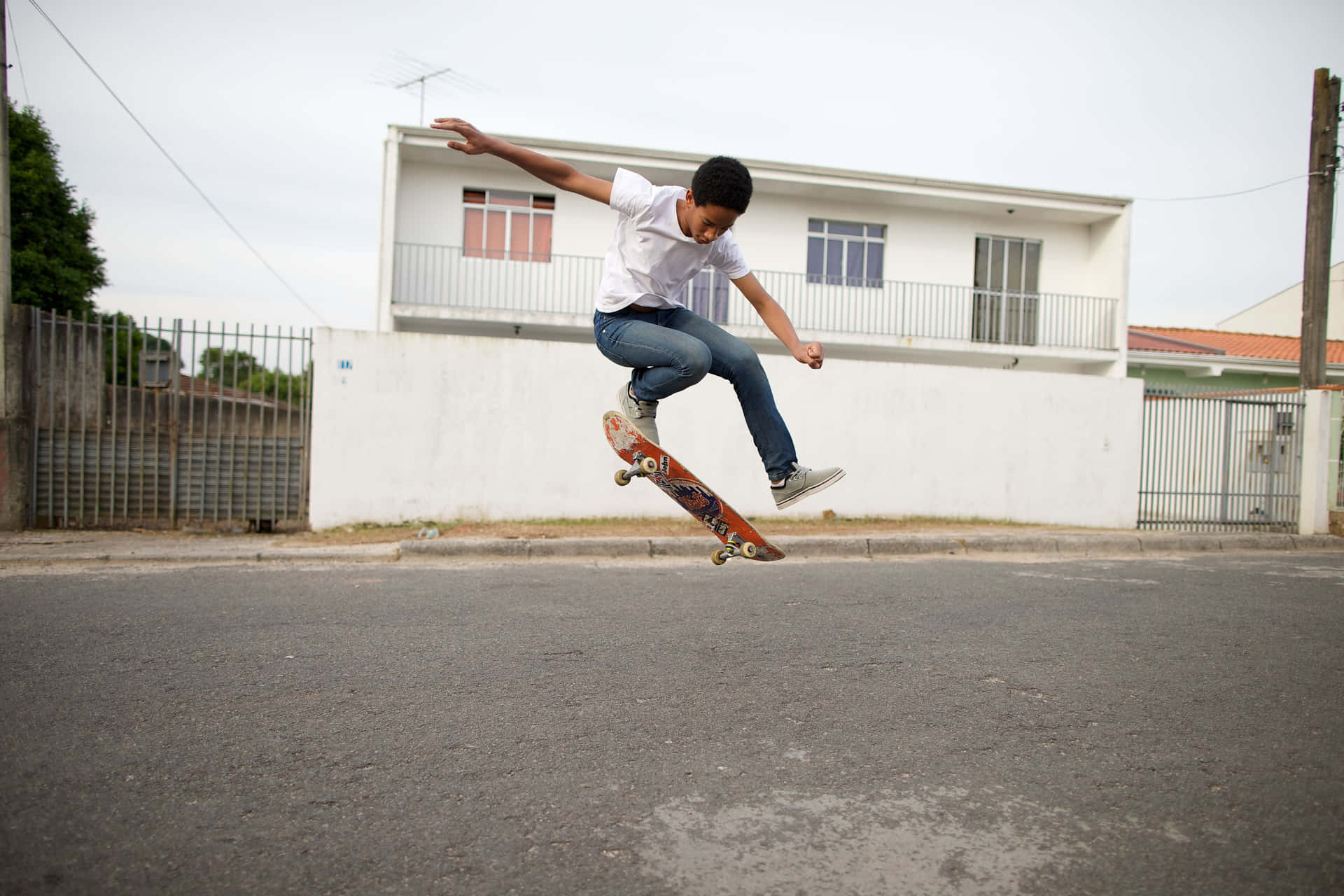 A Man Is Doing A Skateboard Trick