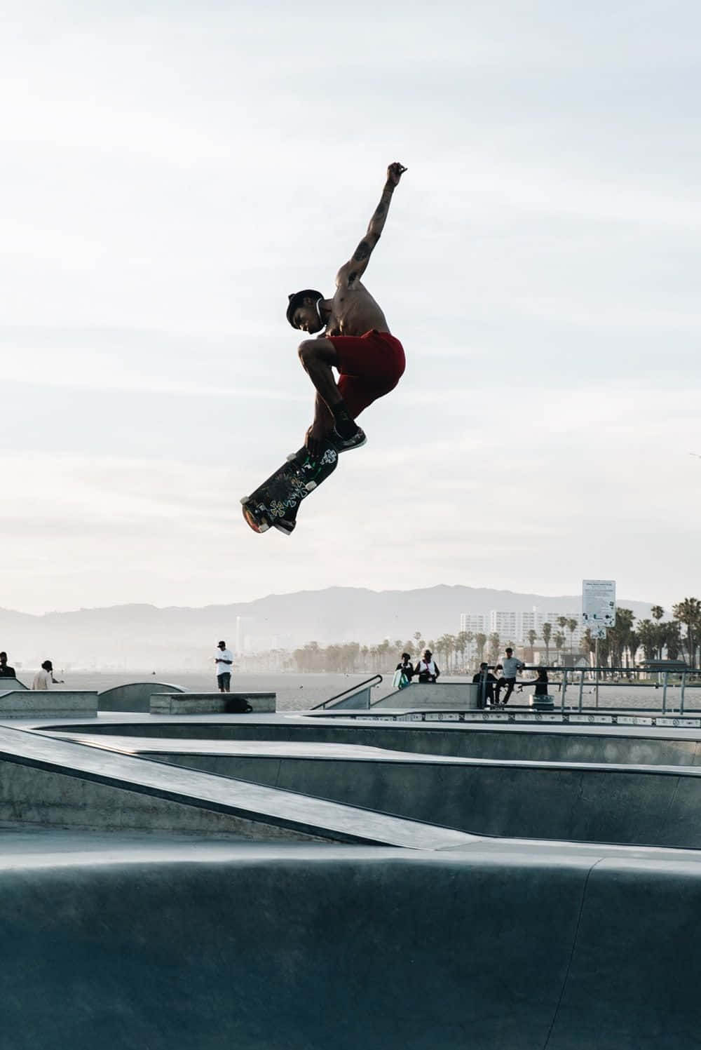 Skateboarder performing a trick on a ramp