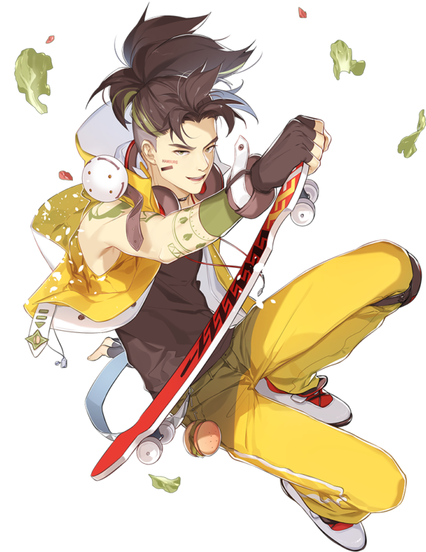 Skateboarding Anime Character PNG