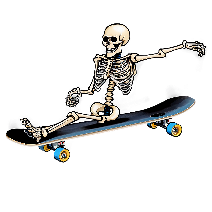 Skateboarding Skeleton Png 05032024 PNG