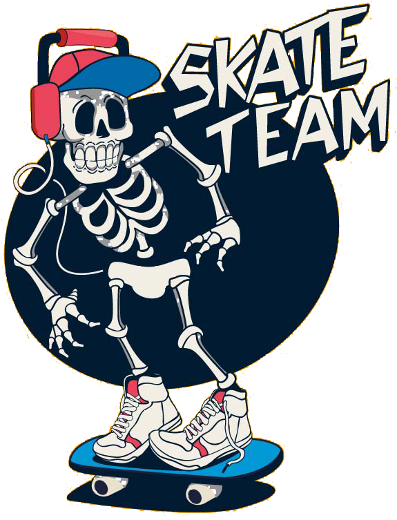 Skateboarding Skeleton Vector PNG