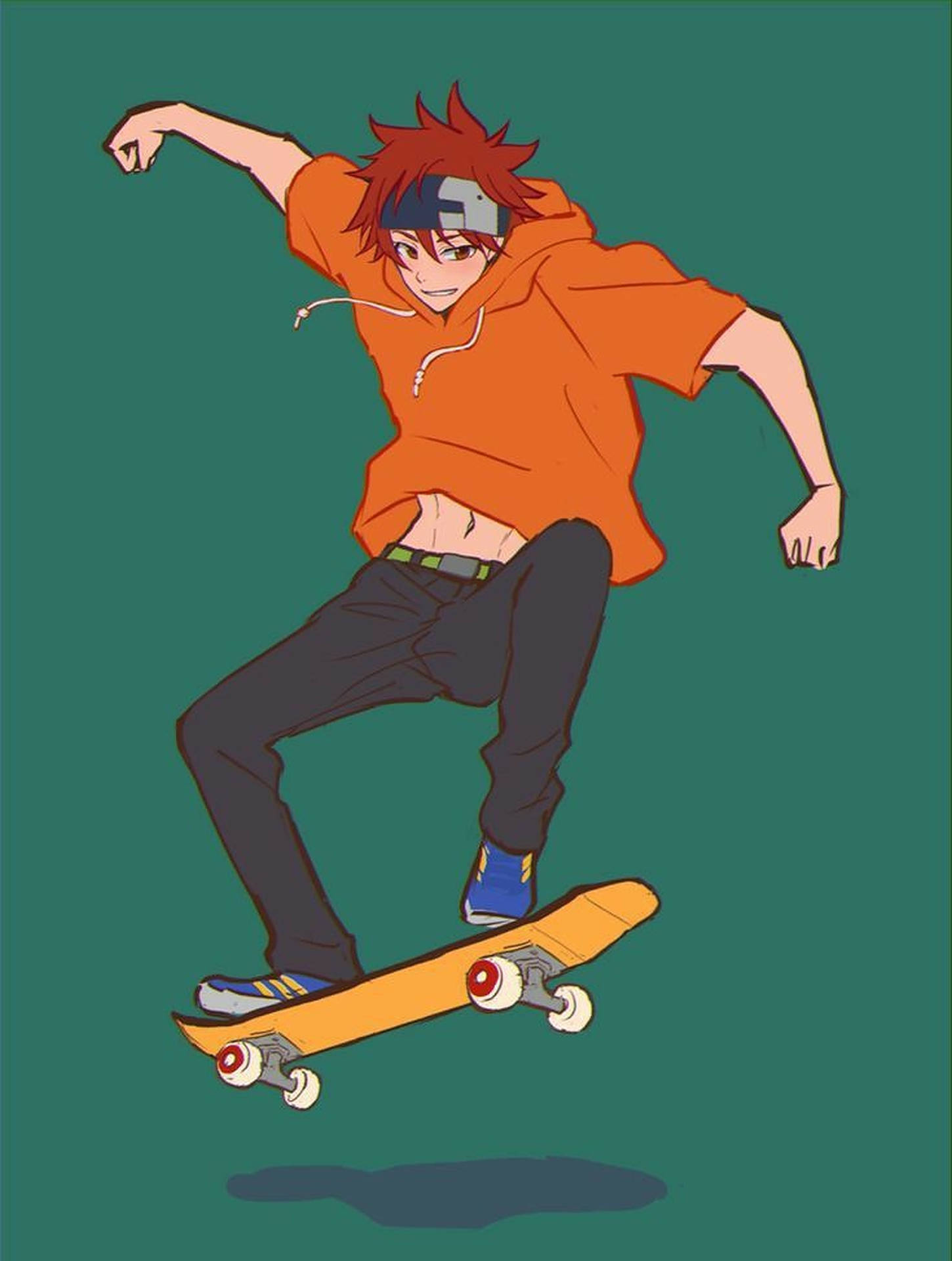 Skater Boy Aesthetic Green Poster Wallpaper