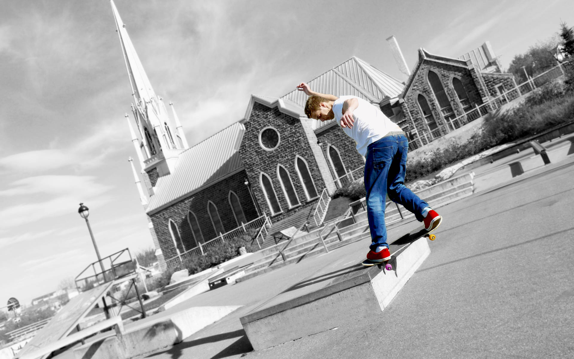 Skater Boy Grind Color Aesthetic
