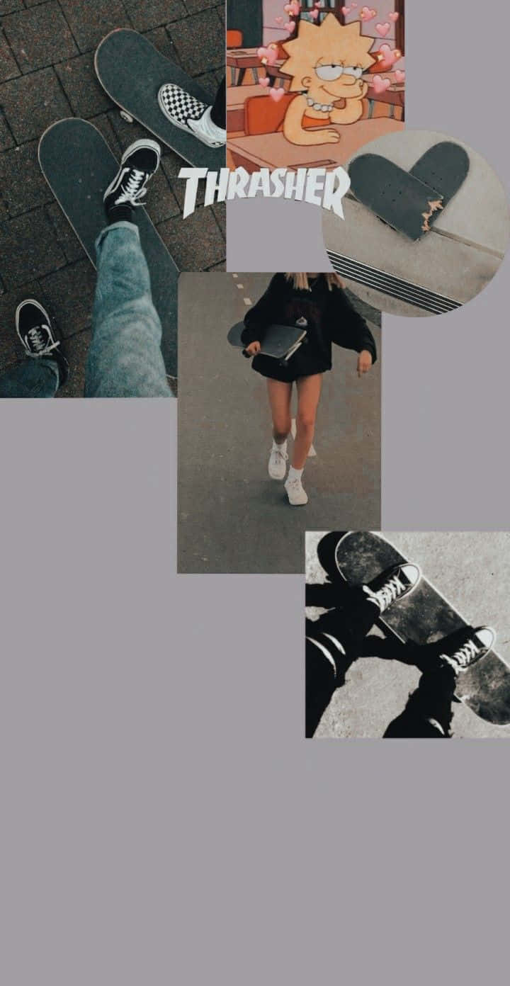 Skater Girl Estetisk 720 X 1392 Wallpaper