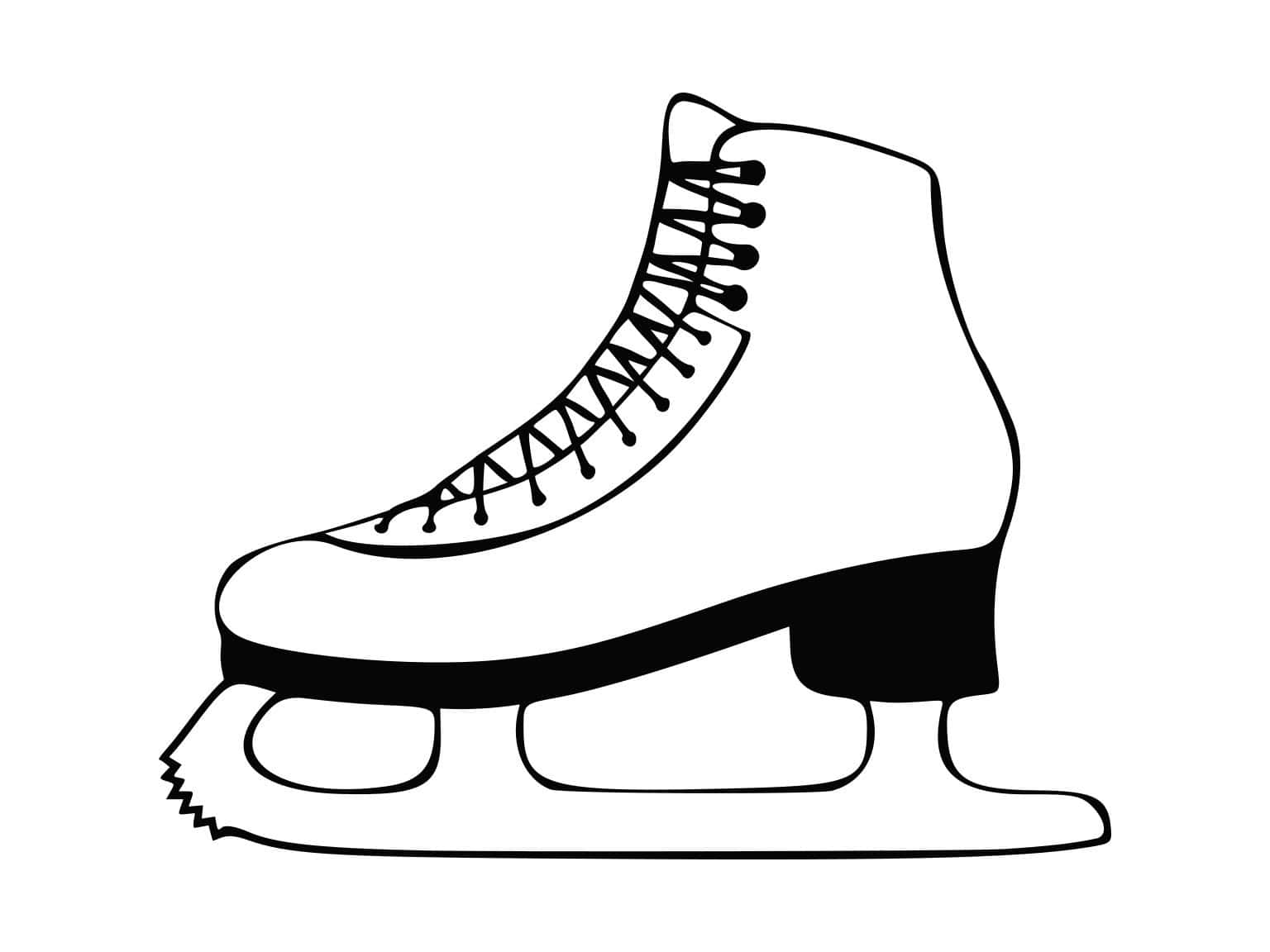 Drawing Black And White Ice Skating Background