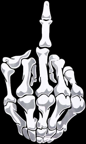 Skeletal Middle Finger Gesture PNG