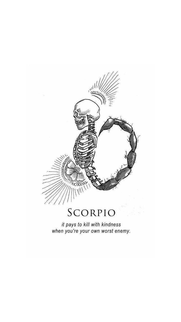 Skeletal Scorpio Æstetisk Wallpaper
