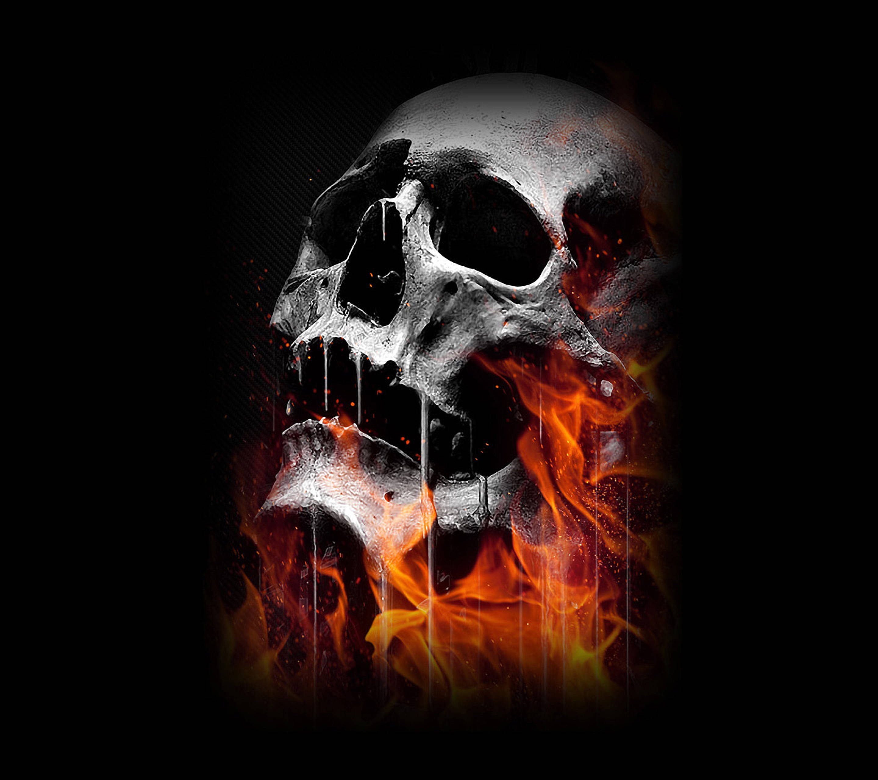 Skeleton Aesthetic Burning Flames Wallpaper