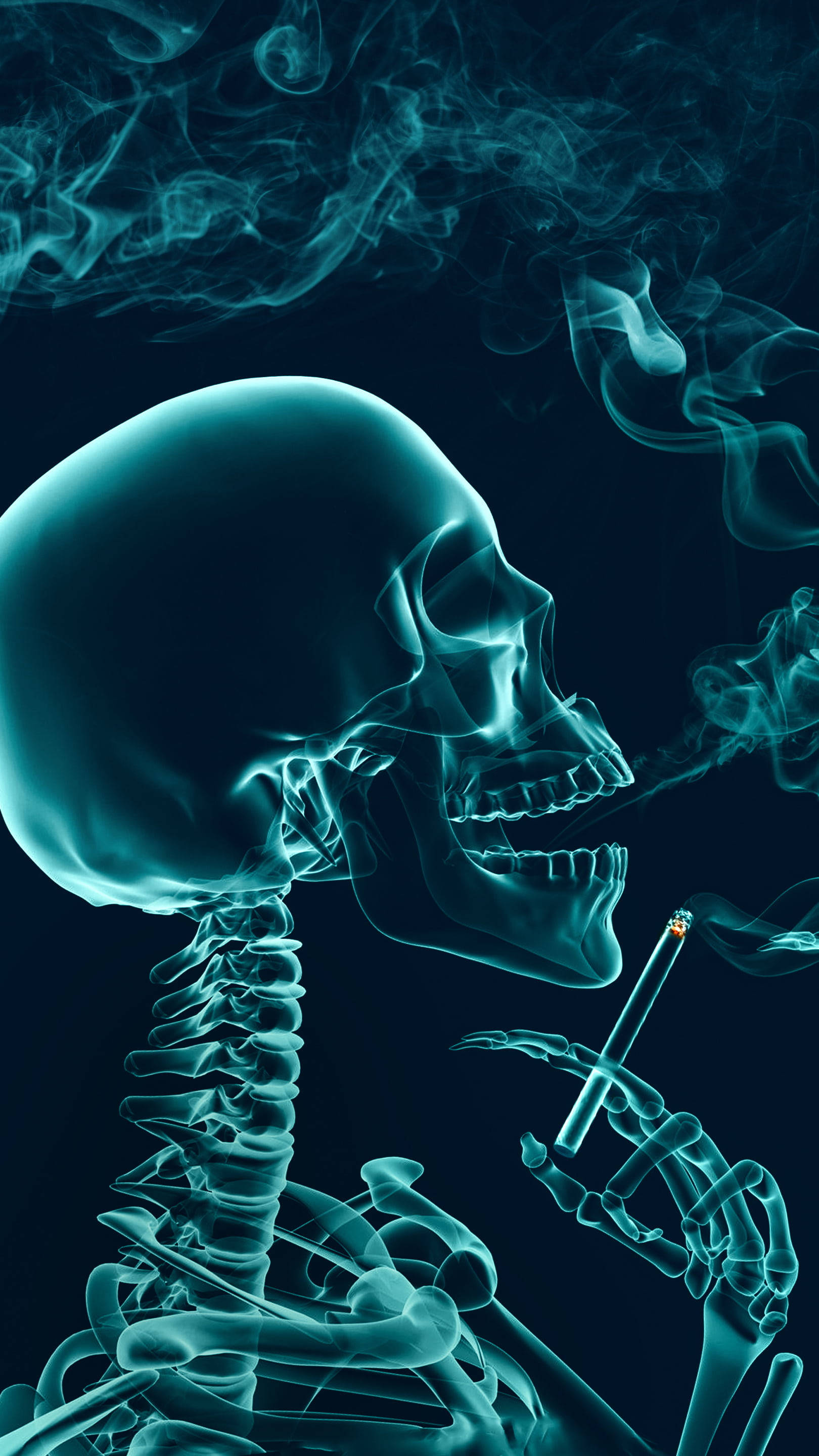 Skeleton Aesthetic Cigarette Smoking Wallpaper