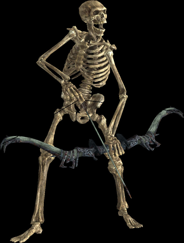Skeleton Archer Fantasy Illustration PNG