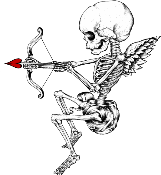 Skeleton Archerwith Heart Arrow PNG