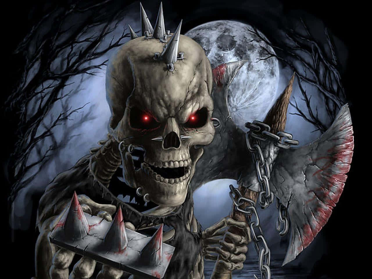 Ideasde Decoración De Halloween - Un Esqueleto En El Fondo.
