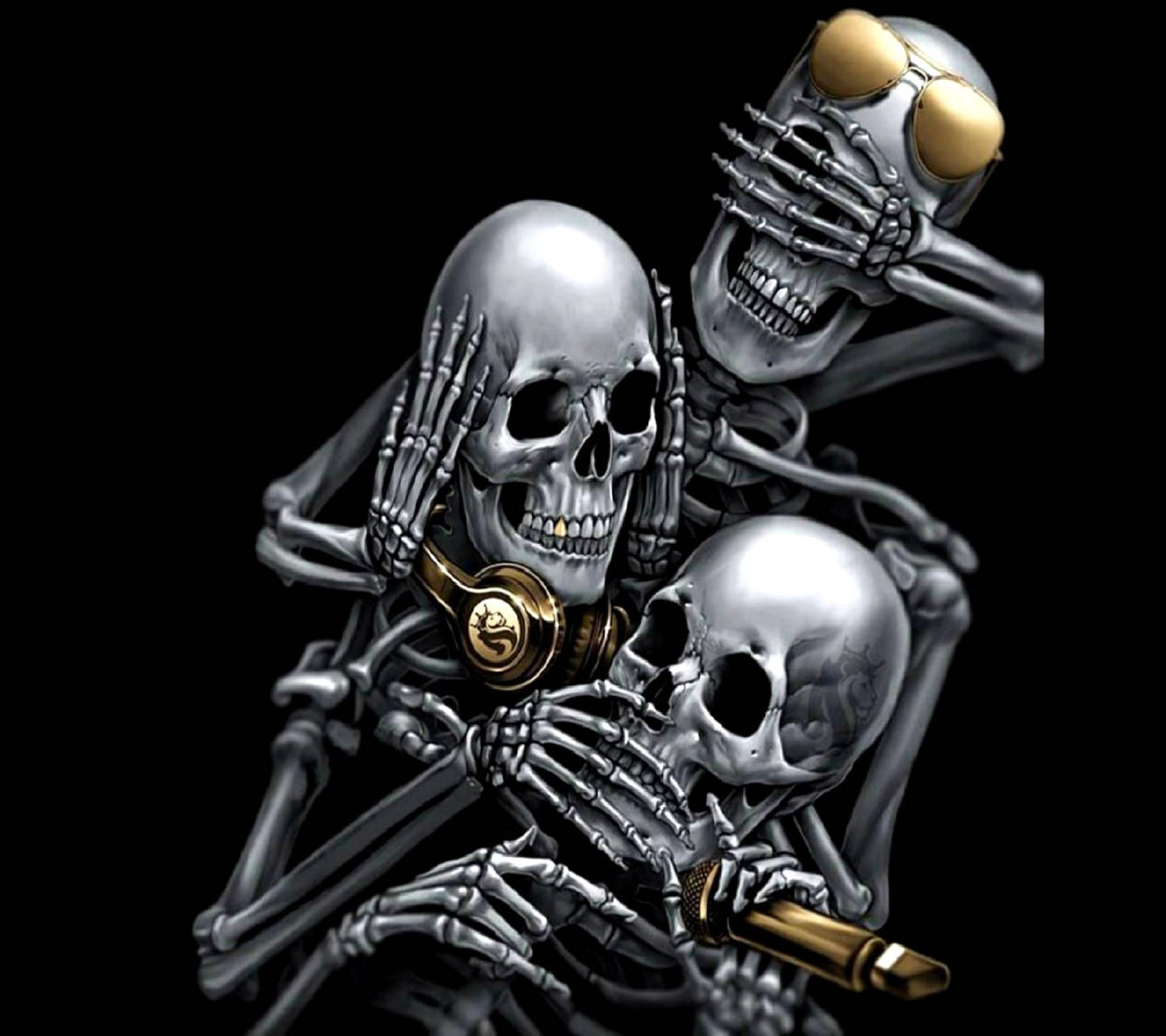 Skeleton Brothers Wallpaper