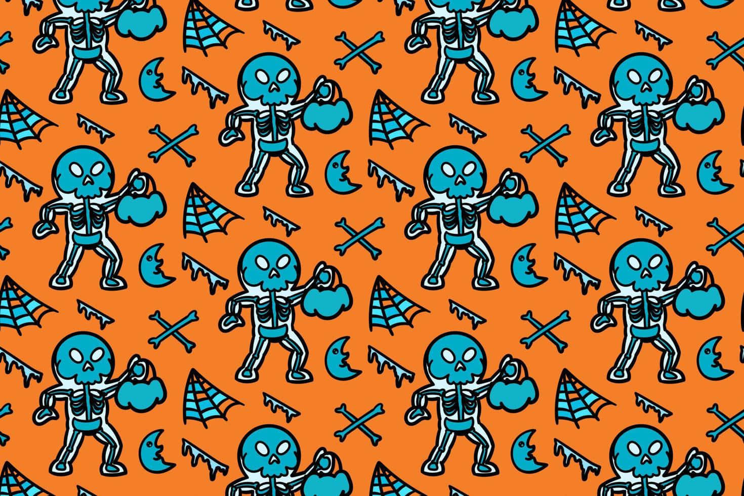 Show off your spooky side this Halloween with a skeleton costume! Wallpaper