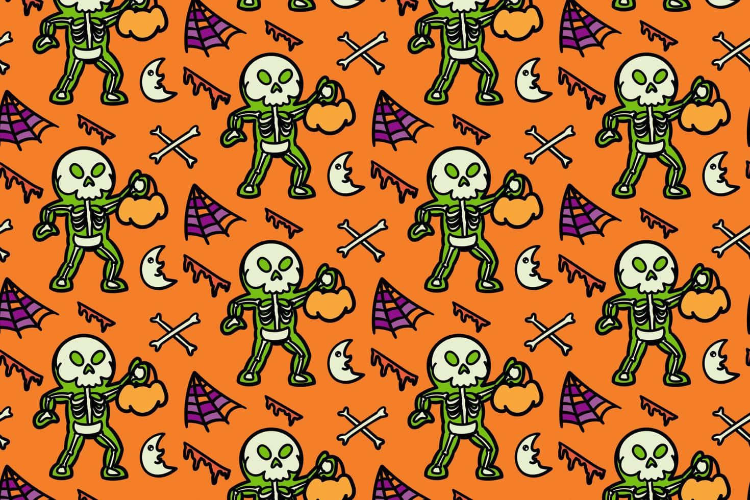 Dress up as a skeletal figure this Halloween! Wallpaper