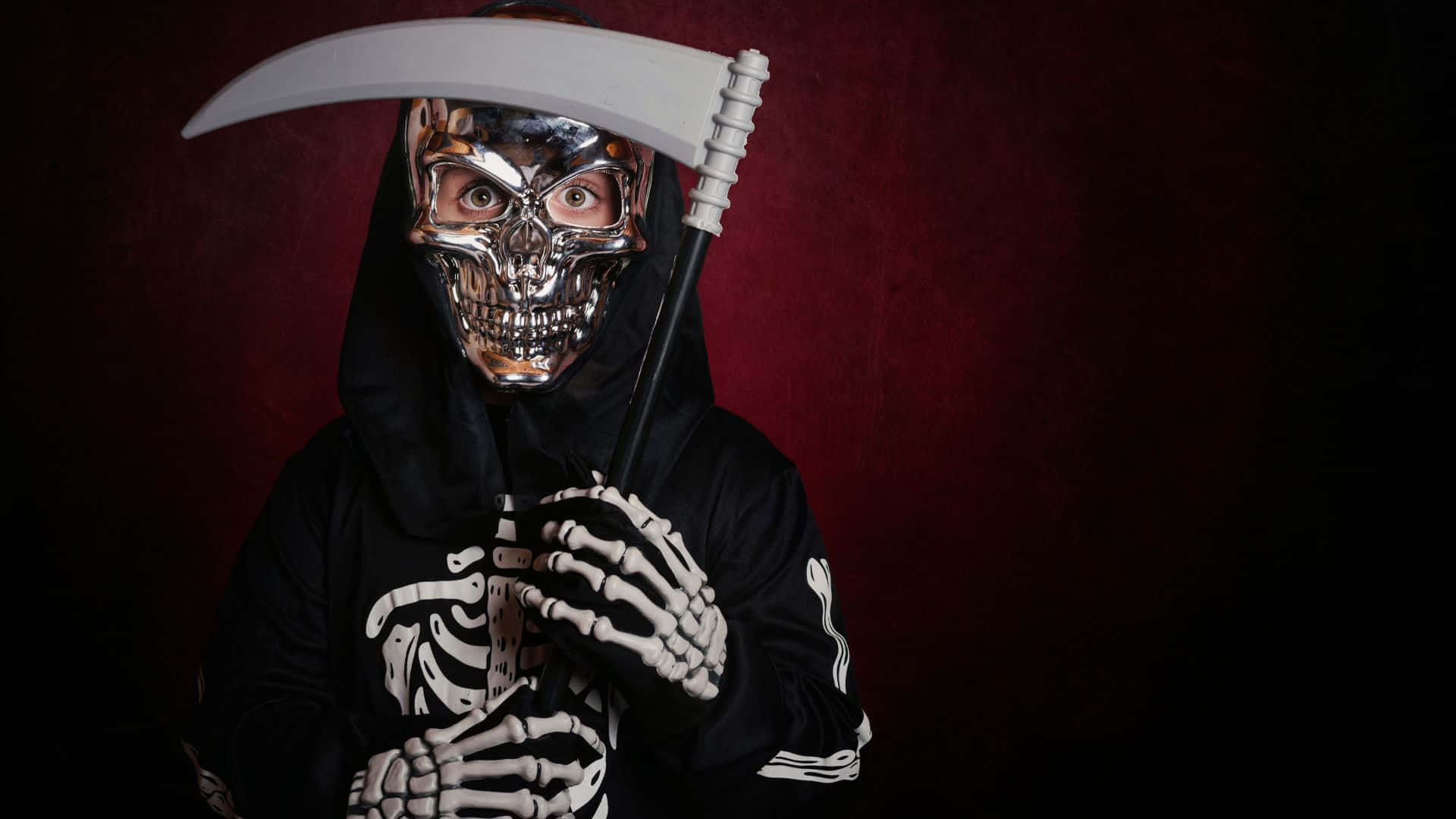 Spooky Fun! in Skeleton Costumes Wallpaper