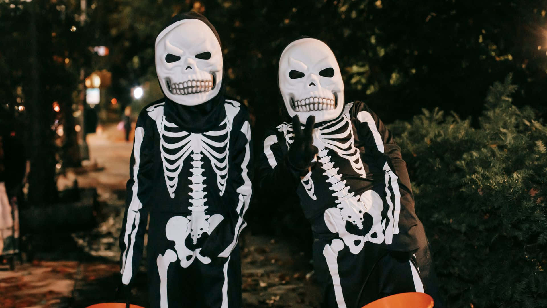 Perfectly Creepy Skeleton Costume for Any Occasion Wallpaper