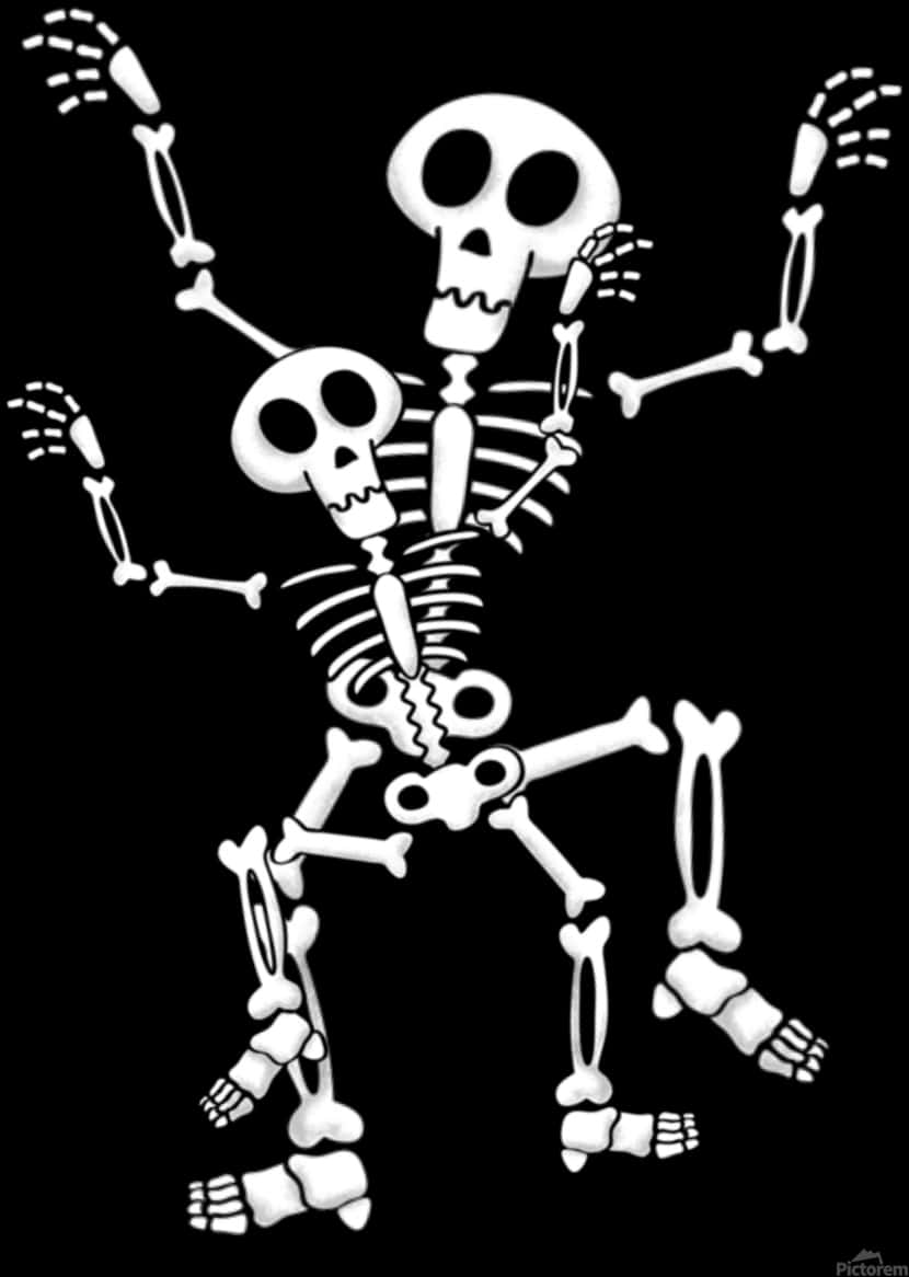 Skeleton Family Hanging Out Together PNG