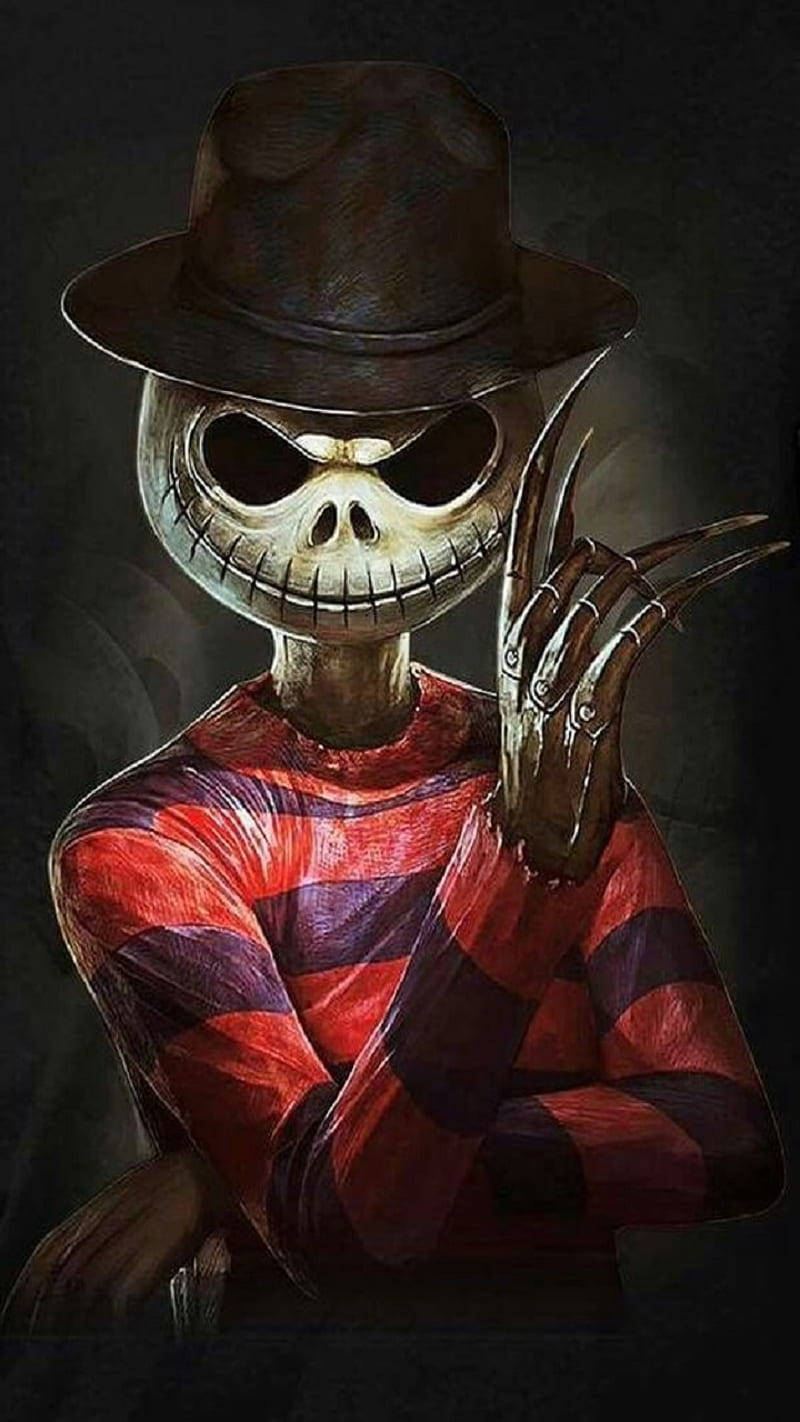 Skeleton Freddy Krueger Horror Phone Background