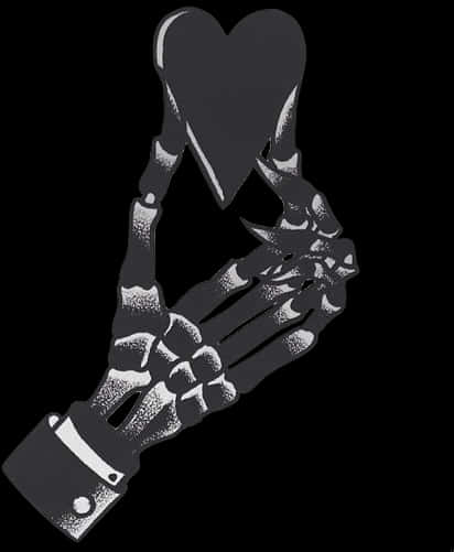 Skeleton Hand Holding Heart PNG