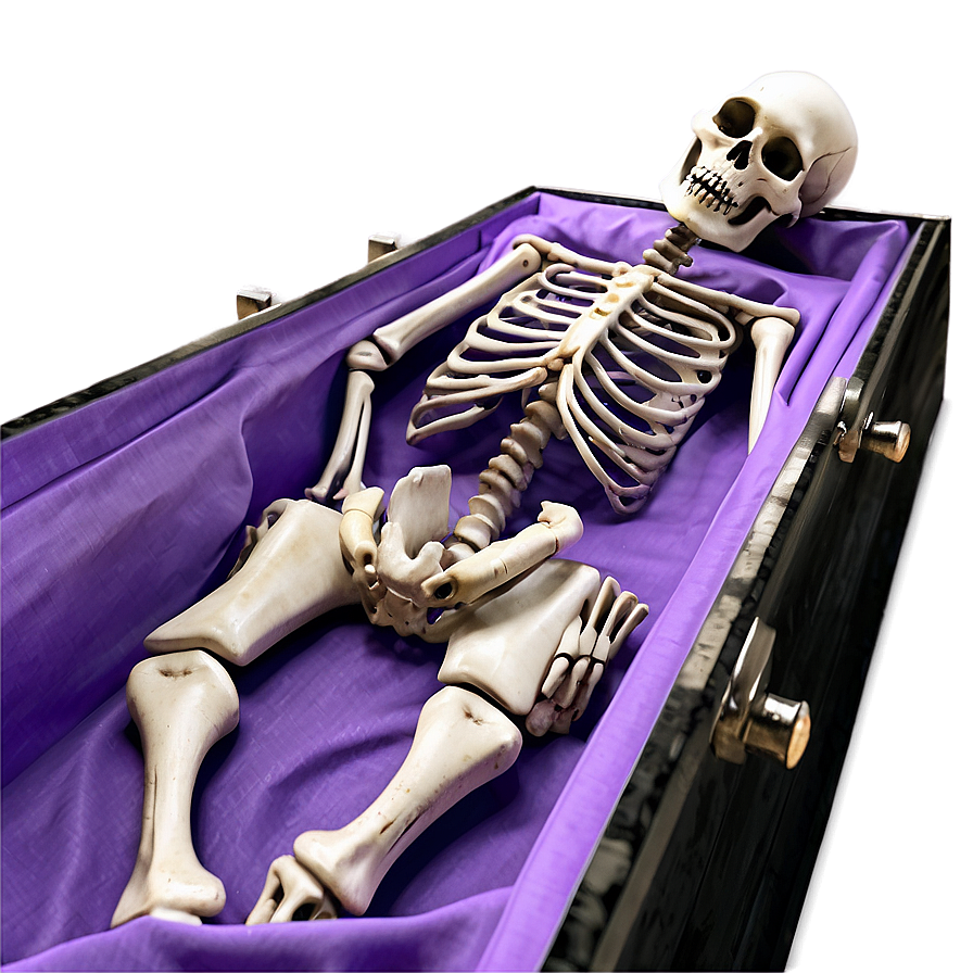 Skeleton In Coffin Png 05032024 PNG