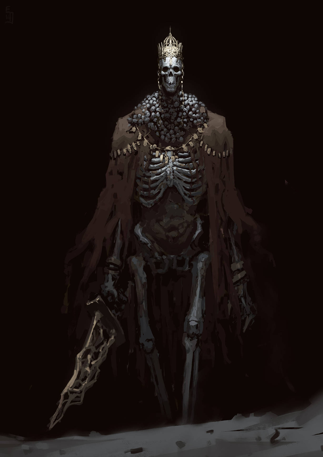 Reiguerreiro Esqueleto. Papel de Parede