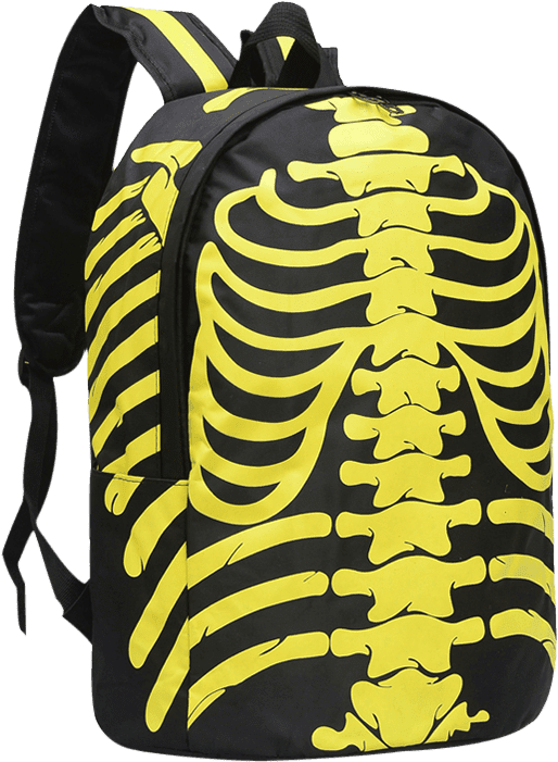 Skeleton Print Backpack PNG