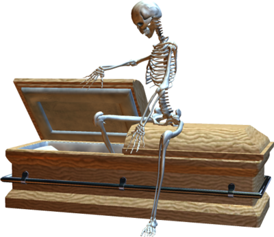 Skeleton Rising From Coffin PNG