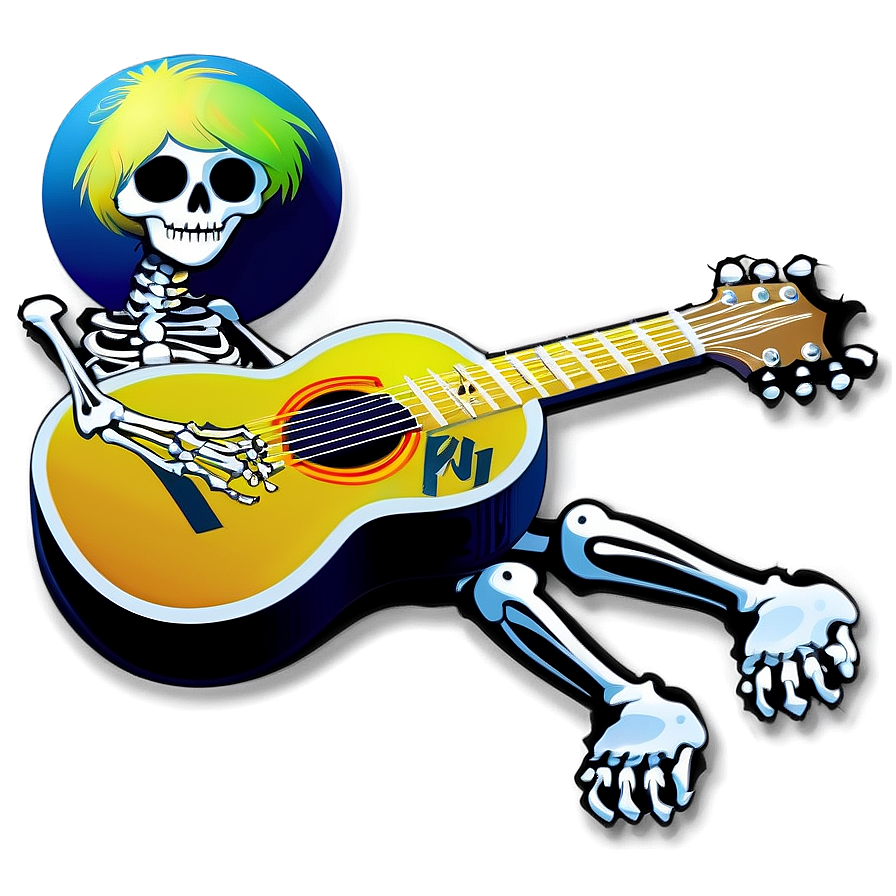 Skeleton With Guitar Png Gyk49 PNG