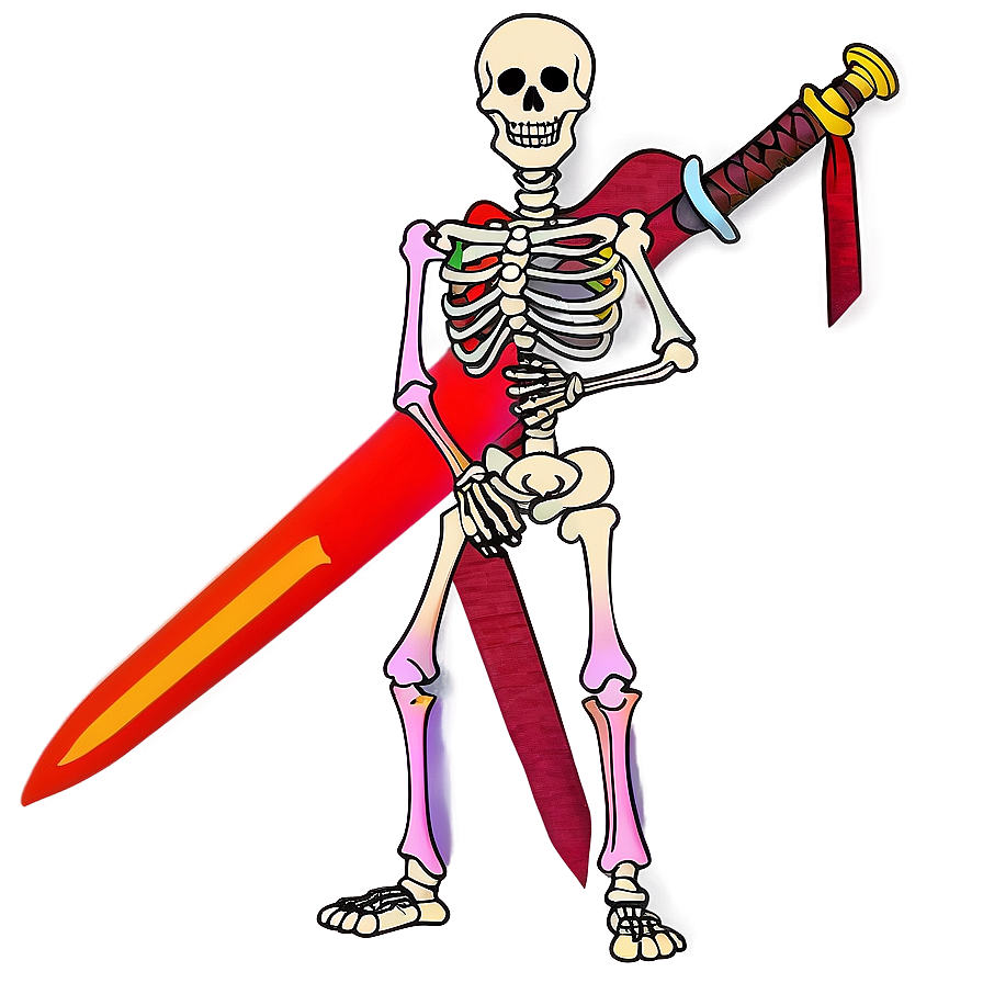 Skeleton With Sword Png 05032024 PNG