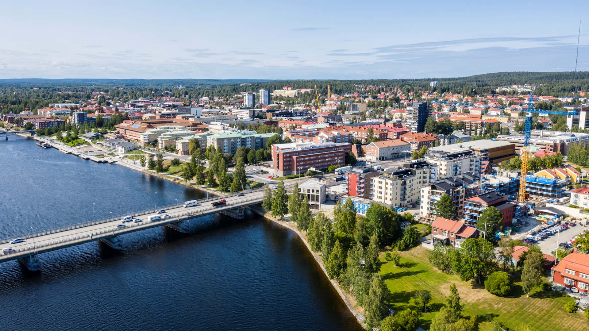 Skelleftea Aerial View Sweden Wallpaper