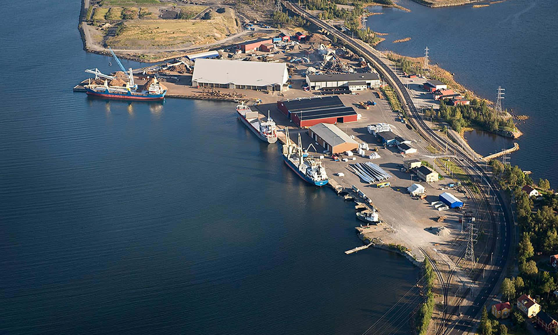 Skelleftea Industrial Port Aerial View Wallpaper